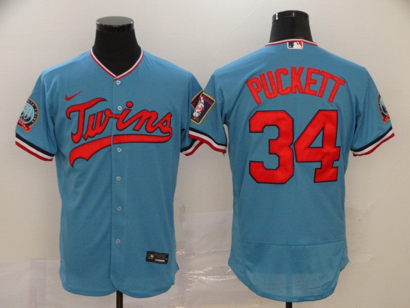 Men's Minnesota Twins Kirby Puckett #34 Blue Baseball Jersey
